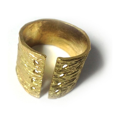 Brass Cast Ring for Cord w/ 8 holes