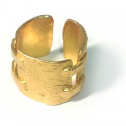 Brass Cast Ring with Squares 18x14mm