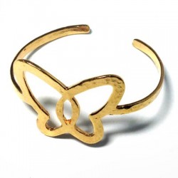 Pulsera de Metal Latón Ajustable Mariposa 35x30mm