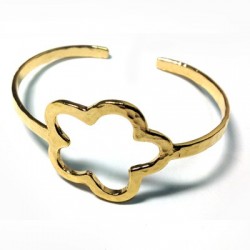 Pulsera de Metal Latón Ajustable Flor 28mm