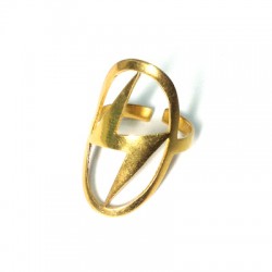 Brass Cast Finger Ring Thunder 19x16mm