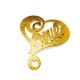 Brass Cast Heart 'LOVE' 45x41mm