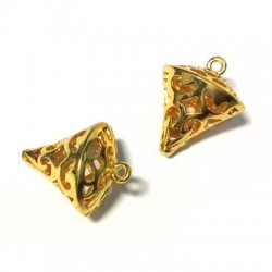Breloque Filigrane en Métal/Laiton 19x15mm