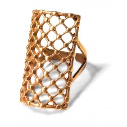 Bague en Laiton Moulé avec Motif Filet 19 x 30 mm
