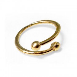 Anneau de Phalange avec Deux Boules en Métal/Laiton, 3,5mm