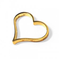 Brass Casting Pendant Heart with Side Holes 29x26mm (Ø 1.2mm)