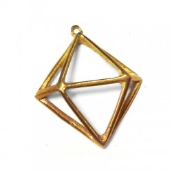 Brass Casting Pendant Diamond 30x30mm