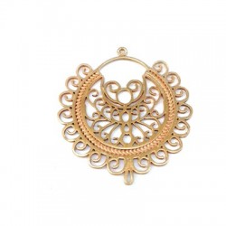 Brass Cast Pendant Round Filigree 41mm