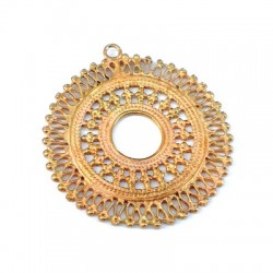 Pendentif Filigrane en Métal/Laiton 36mm