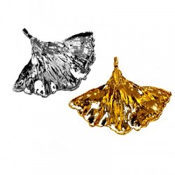 Pendentif en Laiton Moulé en Forme de Feuille 53 x 45 mm
