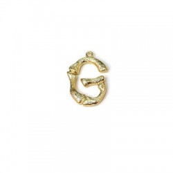 Brass Pendant Letter "G" 13x21mm