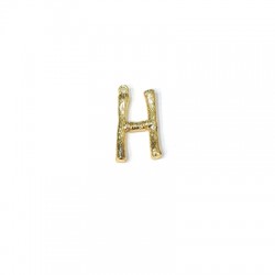 Brass Pendant Letter "H" 13x21mm