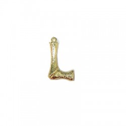 Brass Pendant Letter "L" 13x21mm