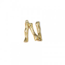 Brass Pendant Letter "N" 19x21mm