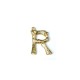 Brass Pendant Letter "R" 18x21mm