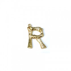 Brass Pendant Letter "R" 18x21mm