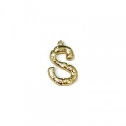 Brass Pendant Letter "S" 14x21mm