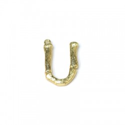 Brass Pendant Letter "U" 17x21mm