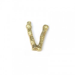 Brass Pendant Letter "V" 14x21mm