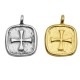 Brass Cast Charm Square Cross 12mm