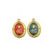 Brass Charm Oval Madonna w/ Enamel 15x20mm