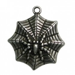 Zamak Pendant Spider on Net 34x39mm