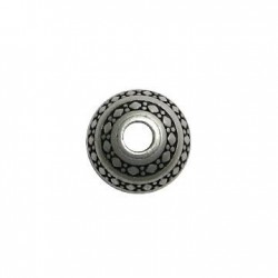 Zamak Bead Bali Style Round Flattened 20x16mm Ø5mm