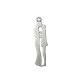 Pendentif Couple Homme-Femme en Métal/Zamac, 11x44mm