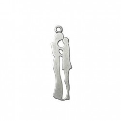 Pendentif Couple Homme-Femme en Métal/Zamac, 11x44mm