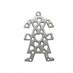 Colgante de Metal Zamak Niña 20x34mm