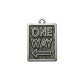 Colgante de Metal Zamak “One Way” Señal de tráfico 17x25mm