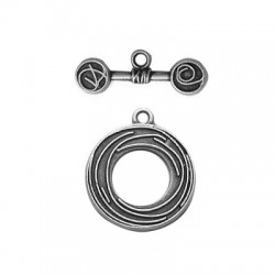 Fermoir T Rond en Métal/Zamac, 23x18mm