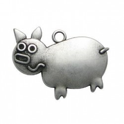 Colgante de Metal Zamak Cerdo 38x24mm