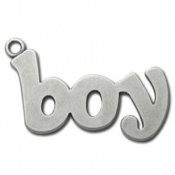 Colgante de Metal Zamak Palabra 'Boy' 27x40mm