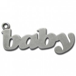 Colgante de Metal Zamak Palabra 'Baby' 20x52mm