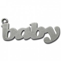 Zamak Pendant Word Baby 20x52mm