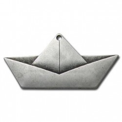 Pendentif Bateau en papier en Métal/Zamac, 62x30mm