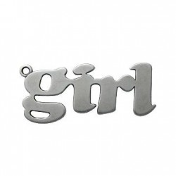 Μεταλλικό Ζάμακ Χυτό Μοτίφ Λέξη ''girl'' 51x23mm