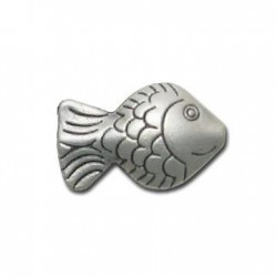 Μεταλλική Ζάμακ Χυτή Χάντρα Ψάρι 14x23mm