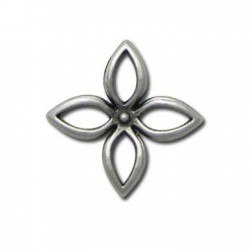 Breloque Fleur en Métal/Zamac, 24mm