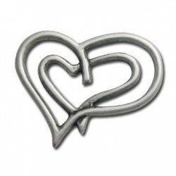 Ciondolo in  Zama Cuore Doppio 42x33mm