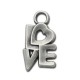 Breloque Love en Métal/Zamac, 7x17mm