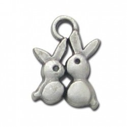 Zamak Charm Rabbits 10x12mm