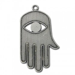Pendentif Main de Fatima en Métal/Zamac, 56.5x33mm