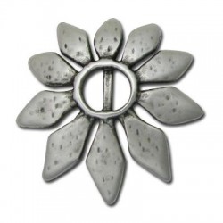 Pendentif Fleur en Métal/Zamac, 55mm