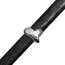 Zamak Slider Heart for Regaliz Leather 11.5x15mm (Ø 7x10mm)