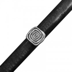 Passant Spirale Carrée en Métal/Zamac pour Cuir Regaliz, 12x13.5mm