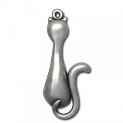 Colgante de Metal Zamak Gato 20x47mm