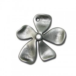 Pendentif Fleur en Métal/Zamac, 32x35mm