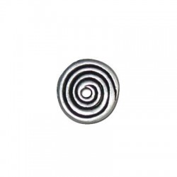 Passant Disque Rond avec Spirale en Métal/Zamac, 14mm